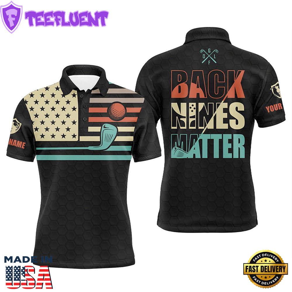 Vintage American Flag Golf Polo Shirt