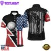 Vintage American Flag Mens Golf Polo Shirts Custom Patriotic Team , Best Mens Golf Wears