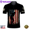 Vintage American Flag Patriotic Us Flag Custom Name Black Golf Polo Shirts - Golf Gift Ideas For Him