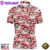Vintage Cartoon Santa Claus With Holly Christmas Men Golf Polo Shirt Custom Cute Mens Golf Tops