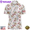 Vintage Cartoon Santa Claus With Snow Christmas Mens Golf Polo Shirt Custom Cute Mens Golf Tops