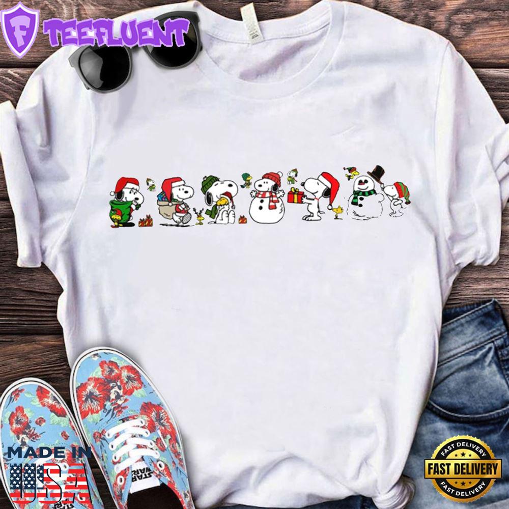 Vintage Disney Snoopy Christmas Shirts, Peanuts Snoopy And Woodstock Tees