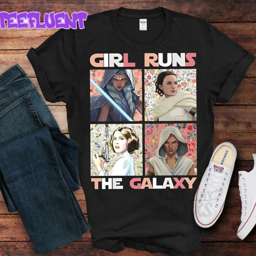 Vintage Star Wars Princess Leia T-Shirt Girls Run the Galaxy Tee Disneyland Trip Shirt