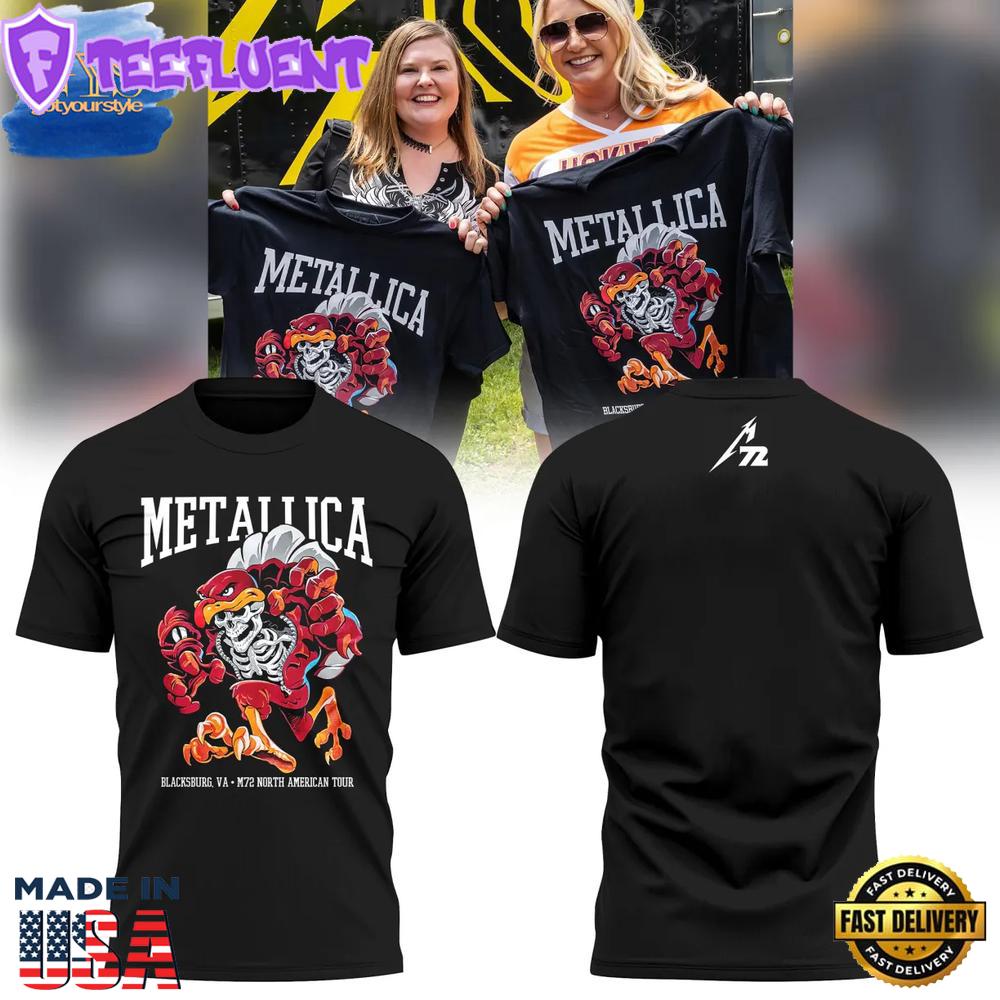 Virginia Tech Metallica M72 Tour Limited Edition Tee Shirt