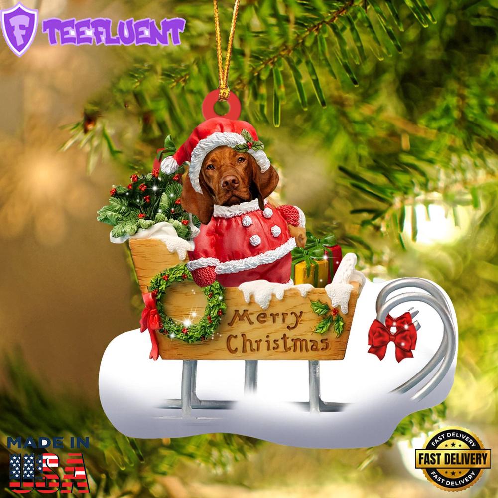 Vizsla Merry Christmas Ornament, Gift For Christmas