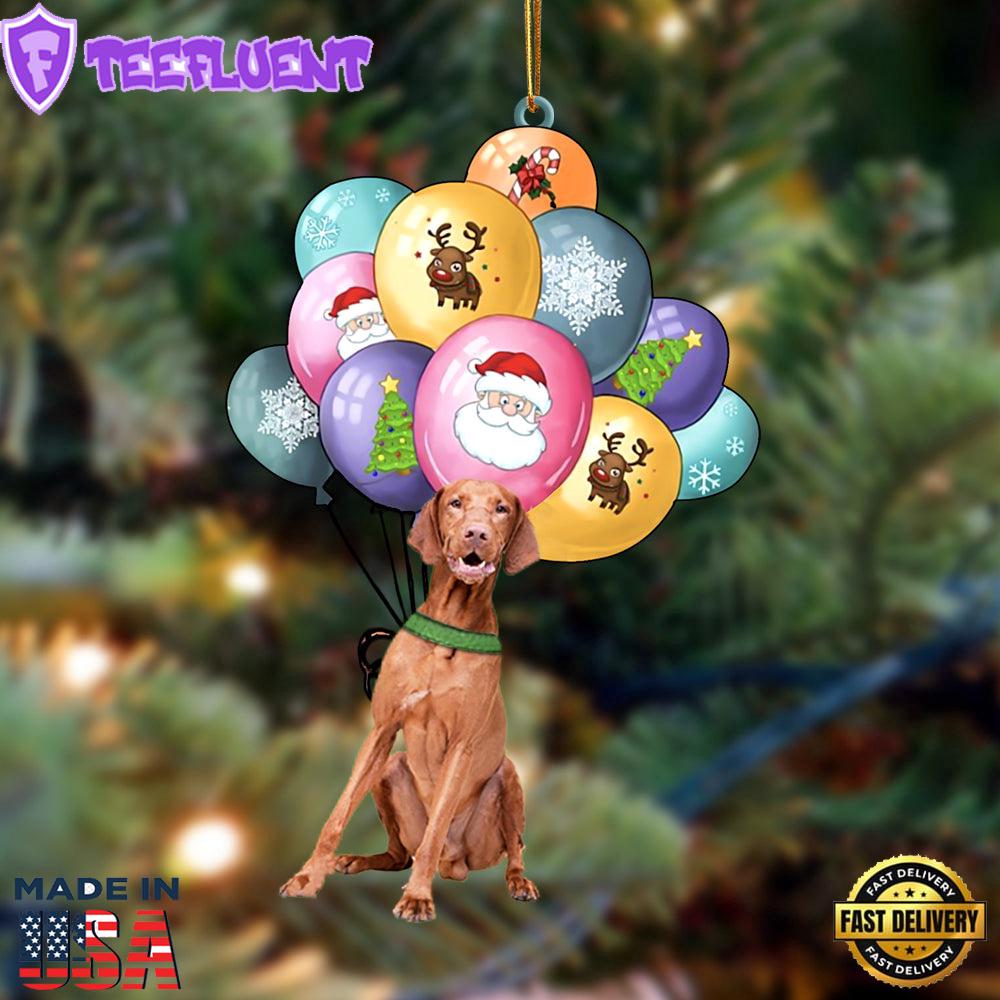 Vizsla With Balloons Christmas Ornament, Gift For Christmas