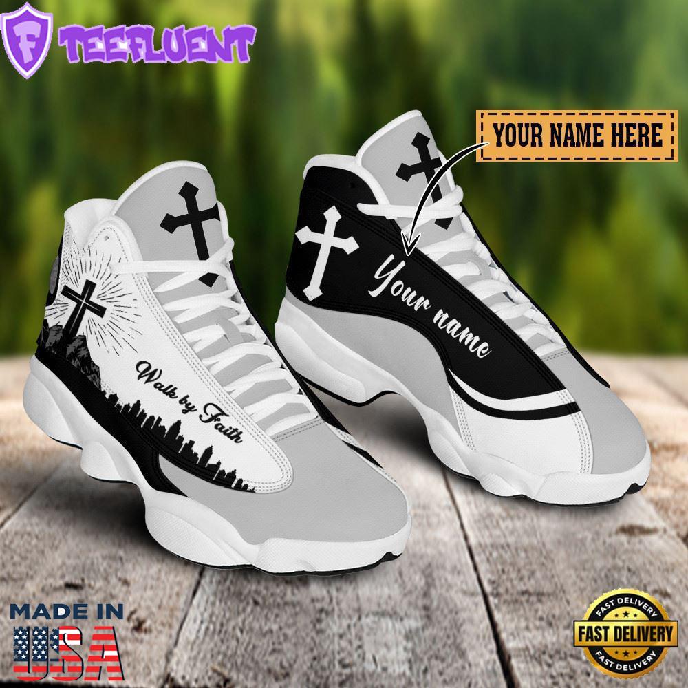 Walk By Faith Customized Jd13 Black White Shoes For The Devout Heart