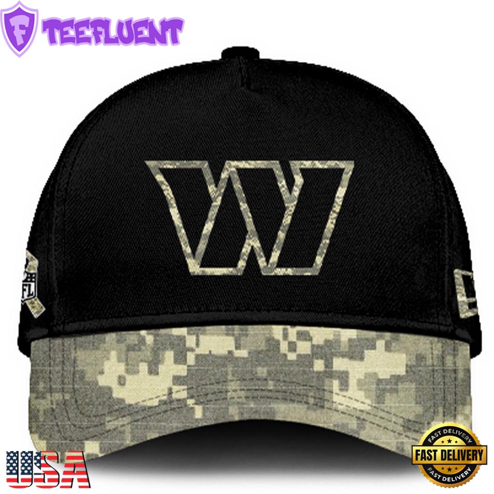 Washington Commanders 2024 Salute to Service Club Black Camo Cap Gift For Veteran