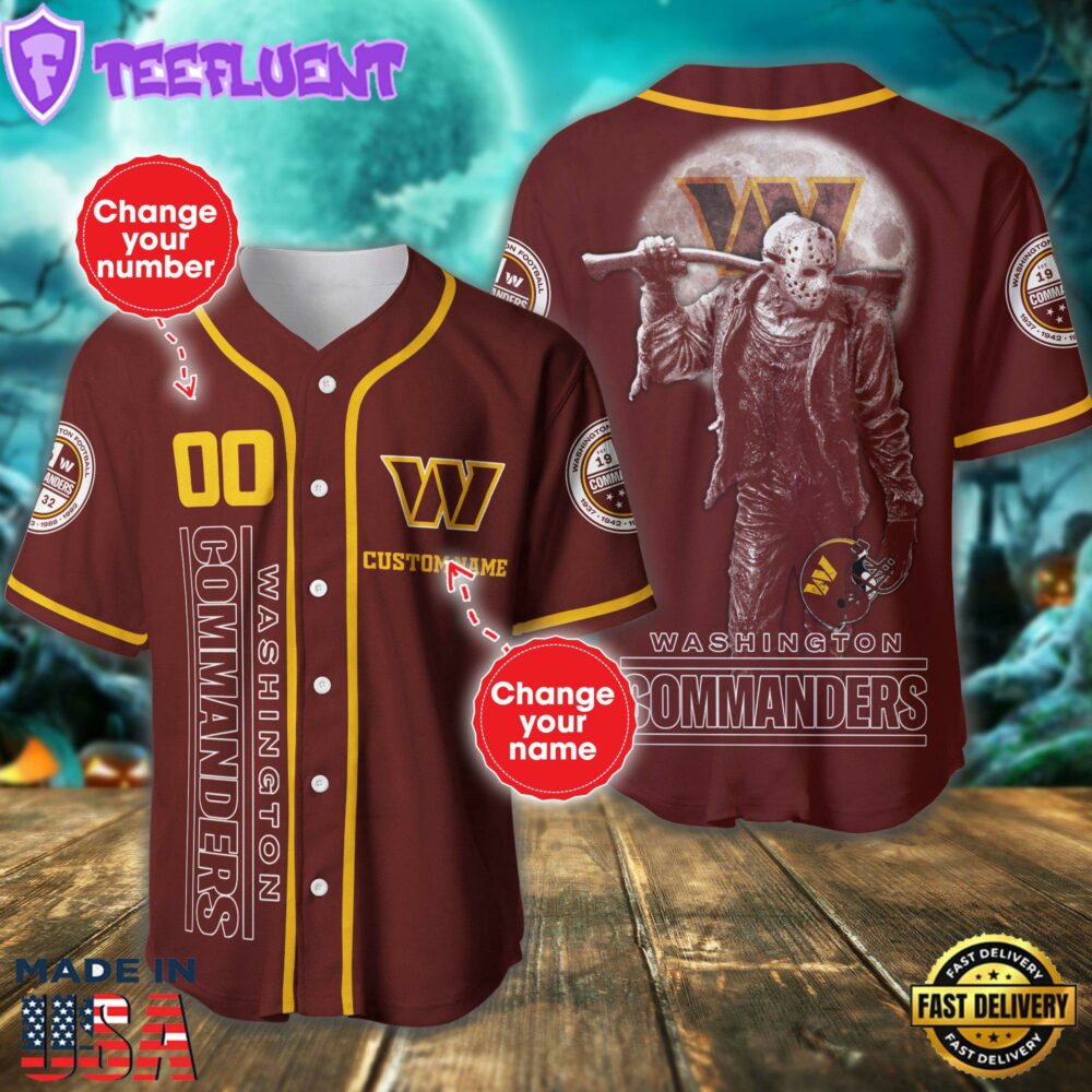 Washington Commanders NFL 3D Personalized Baseball Jersey For Man And Women Shirt For Fans