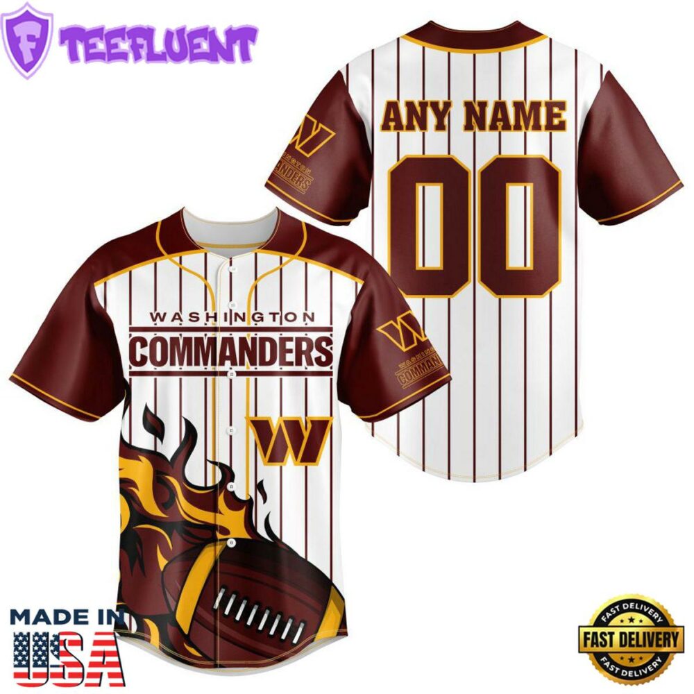 Washington Commanders NFL 3D Personalized Baseball Shirt For Fans