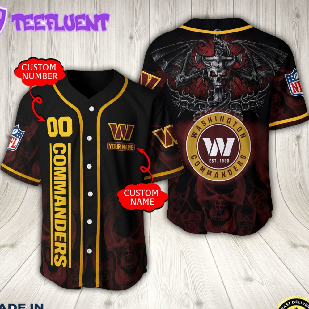 Washington Commanders NFL Baseball Jersey Custom Name And Number Shirt For Fans
