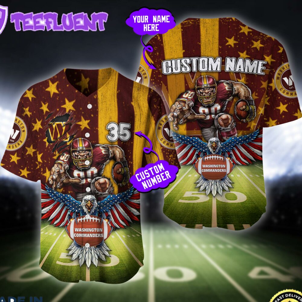 Washington Commanders NFL Baseball Jersey Custom Shirt For Fans