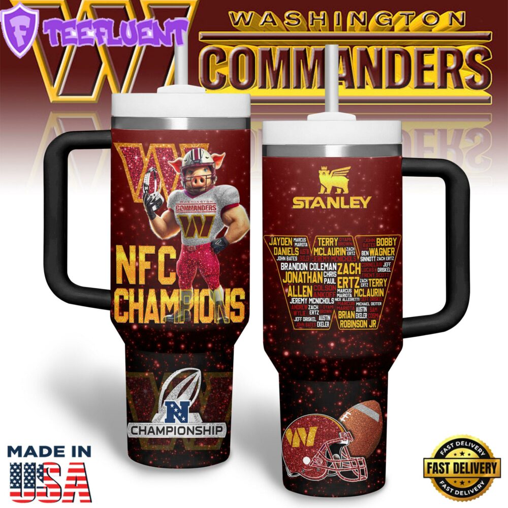 Washington Commanders NFL Sports Custom Stanley Quencher 40oz Stainless Steel Tumbler With Handle