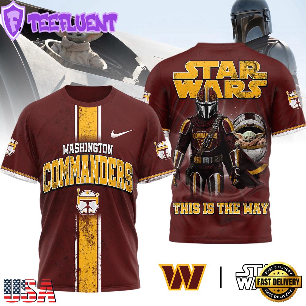 Washington Commanders NFL This Is The Way Star Wars 3D T-Shirt For Fans