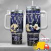 Washington Huskies NCAA Mickey Mouse Custom Stanley Quencher 40oz Stainless Steel Tumbler With Handle