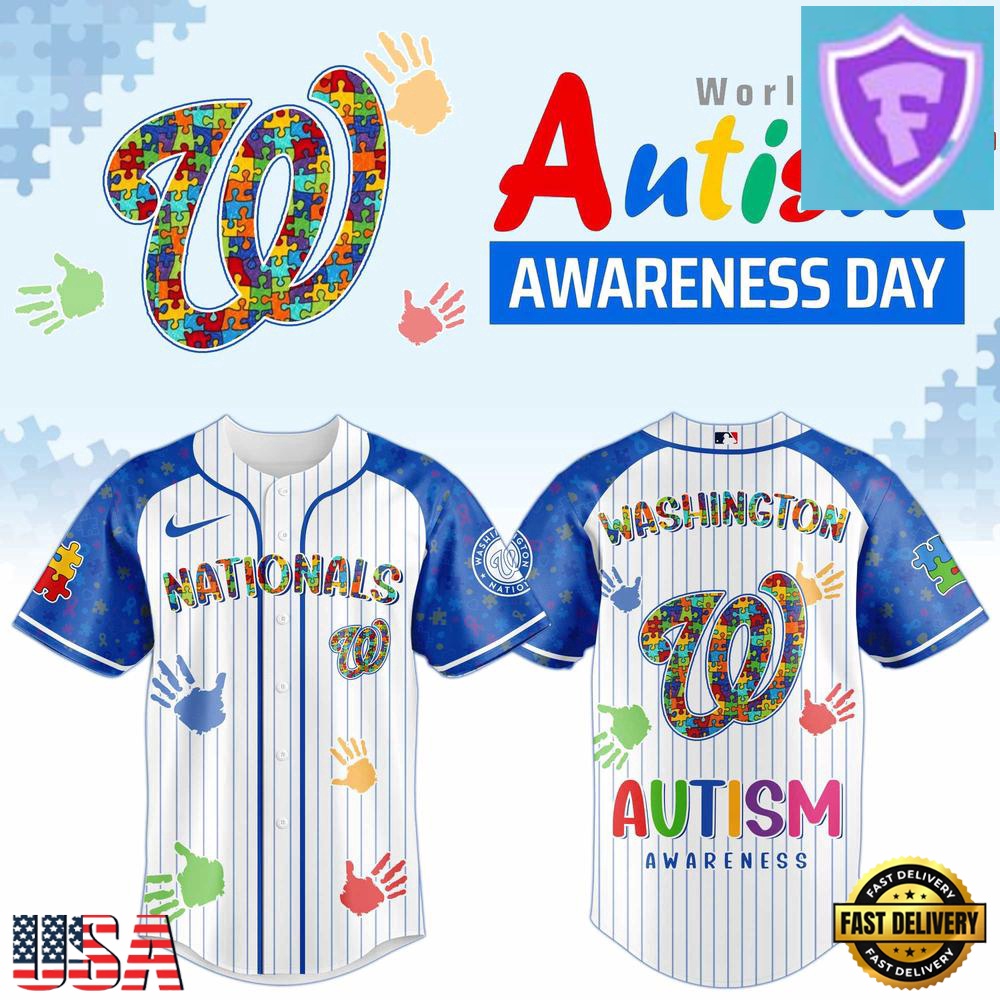 Washington Nationals Autism Awareness 2026 Baseball Jersey