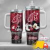 Washington State Cougars NCAA Mickey Mouse Custom Stanley Quencher 40oz Stainless Steel Tumbler With Handle