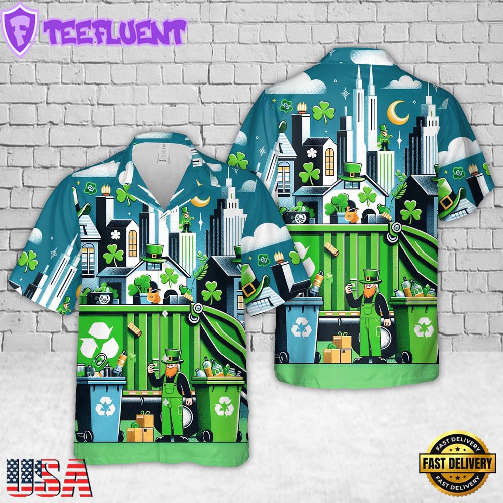 Waste Management St Patrick's Day Hawaiian Shirt