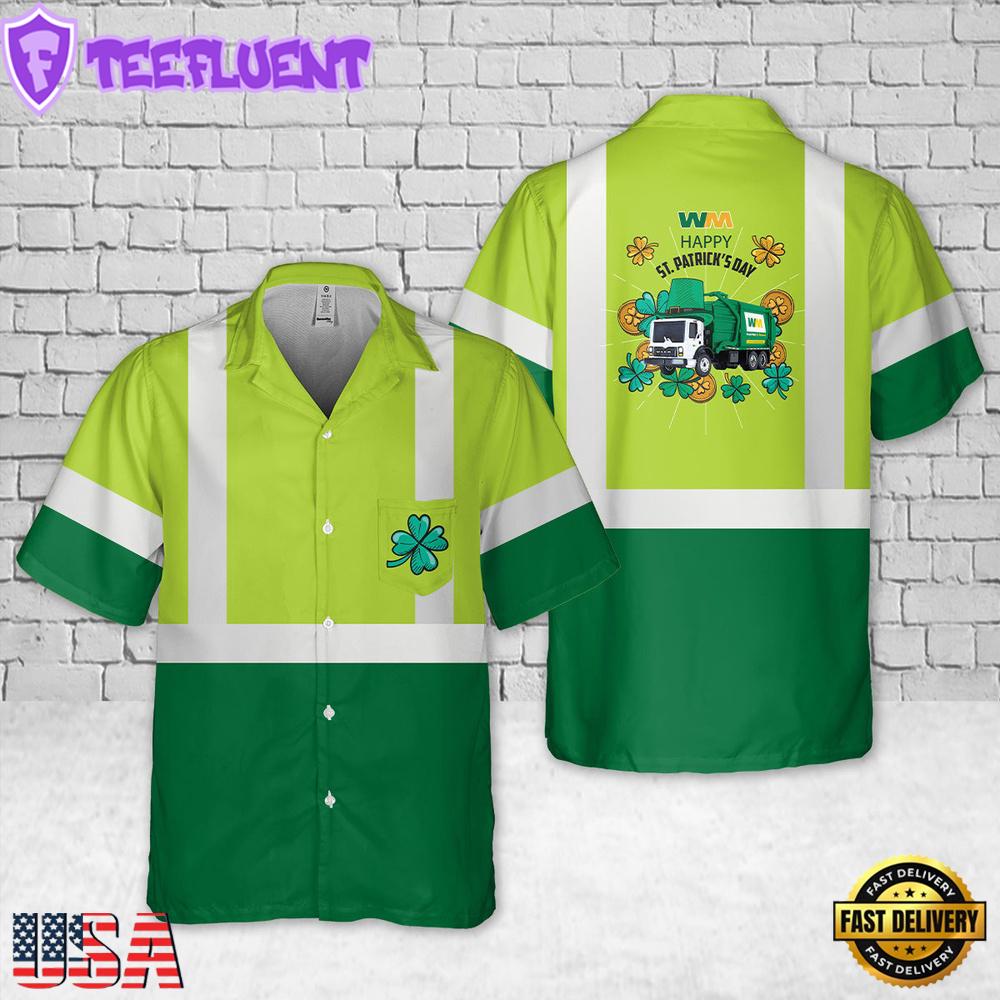 Waste Management St Patrick's Day Pocket Hawaiian Shirt