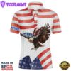 Watercolor American Flag Mens Golf Polo Shirt Us Eagle Patriotic
