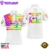 Watercolor American Flag Mens Golf Polo Shirts Custom Name We'Re Here For The Foursome Golf Gifts