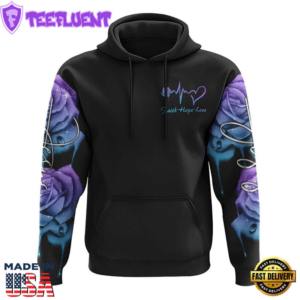 Watercolor Jesus Rose 3D Hoodie