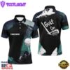 Watercolor Mens Golf Polo Shirts Dark Green Custom Golf Tops