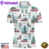 Watercolor Snowmen Christmas Trees Mens Golf Polo Shirt Custom Cozy Christmas