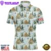 Watercolor Winter Forest Christmas Golf Men Polo Shirts Custom Men Golf Tops Golfing Gifts