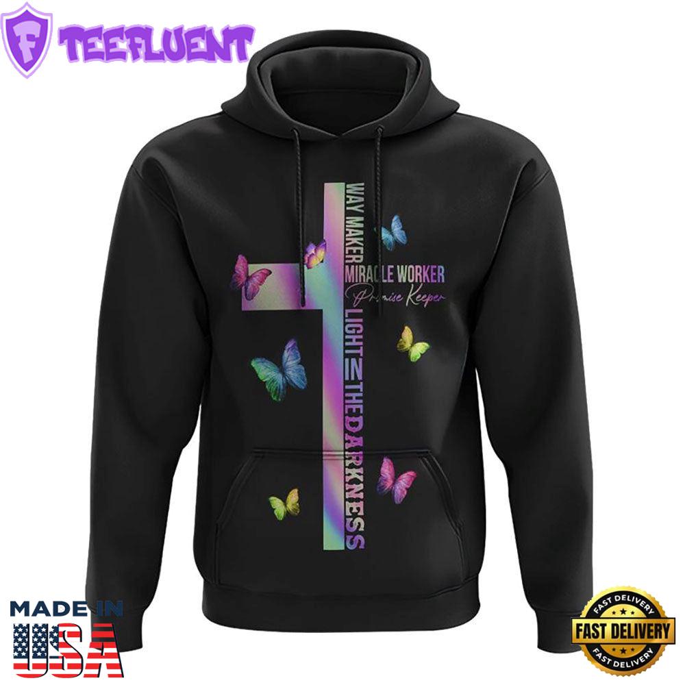 Way Maker Miracle Worker Colorful Butterfly 3D Hoodie