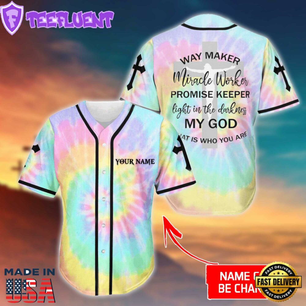 Way Maker Miracle Worker Cross Custom Baseball Jersey