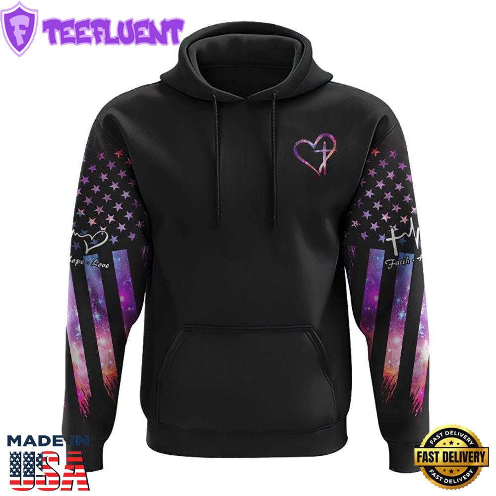 Way Maker Miracle Worker Galaxy Wings Cross 3D Hoodie