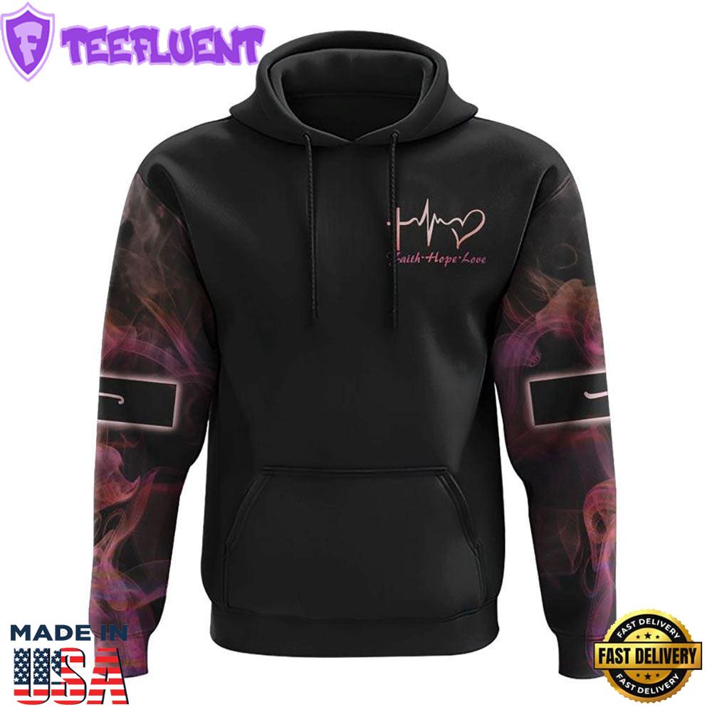 Way Maker Miracle Worker Lion Cross Pink Smoke 3D Hoodie