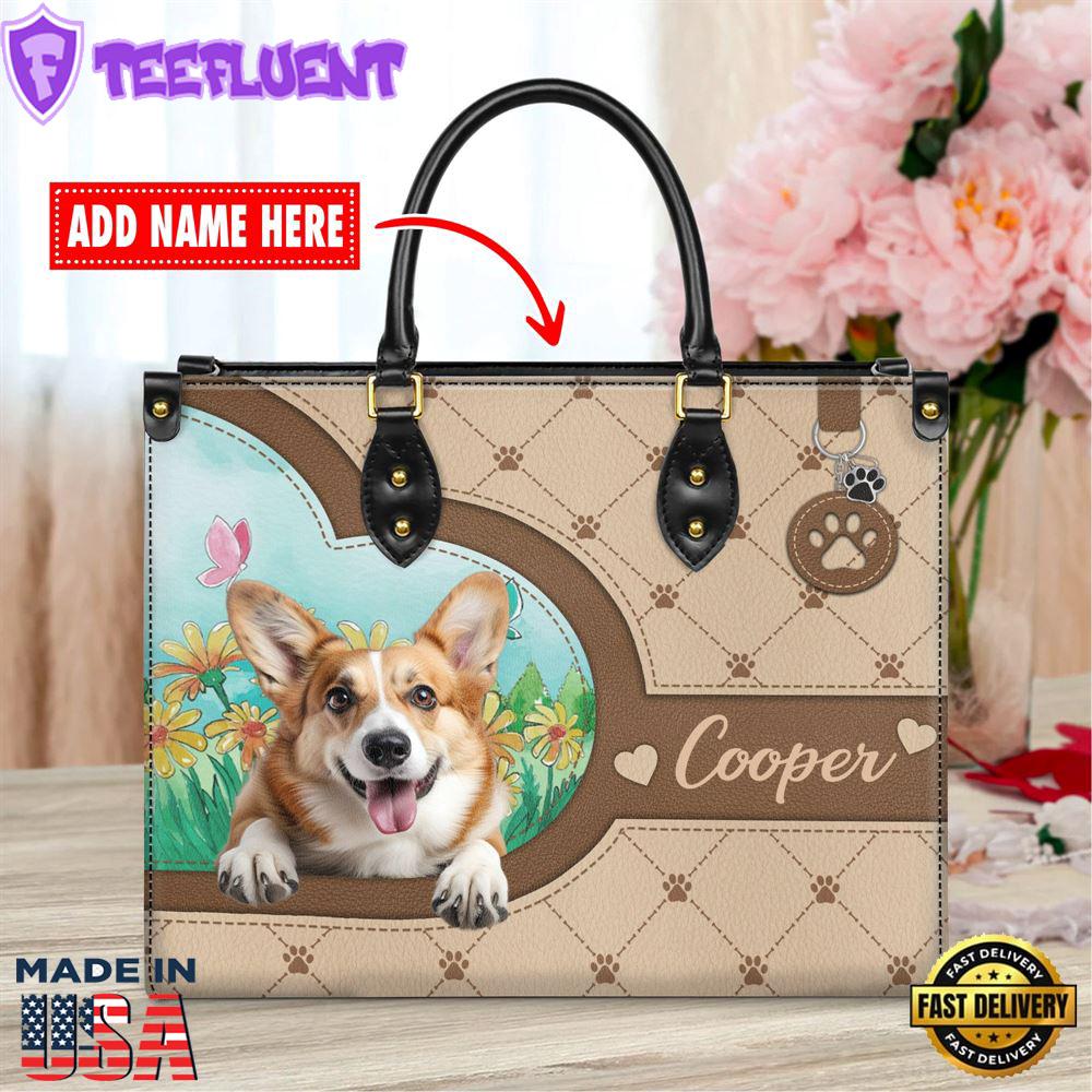 Welsh Corgi Dog Duccy Dog Lover Leather Handbag