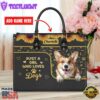 Welsh Corgi Dog Just A Girl Who Loves Dogs Leather Handbag