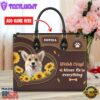 Welsh Corgi Dog Kisses Fix Everything Leather Handbag