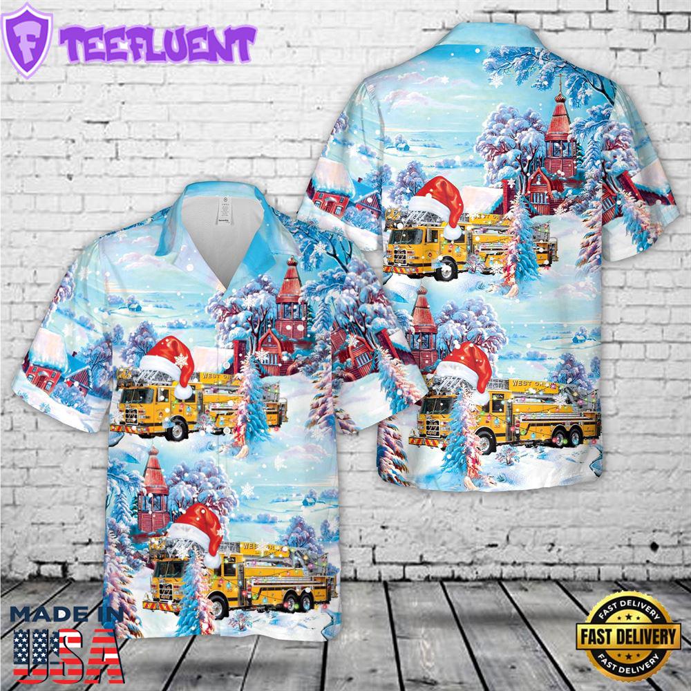 West Grove Fire Company Station 22 Christmas Hawaiian Shirt