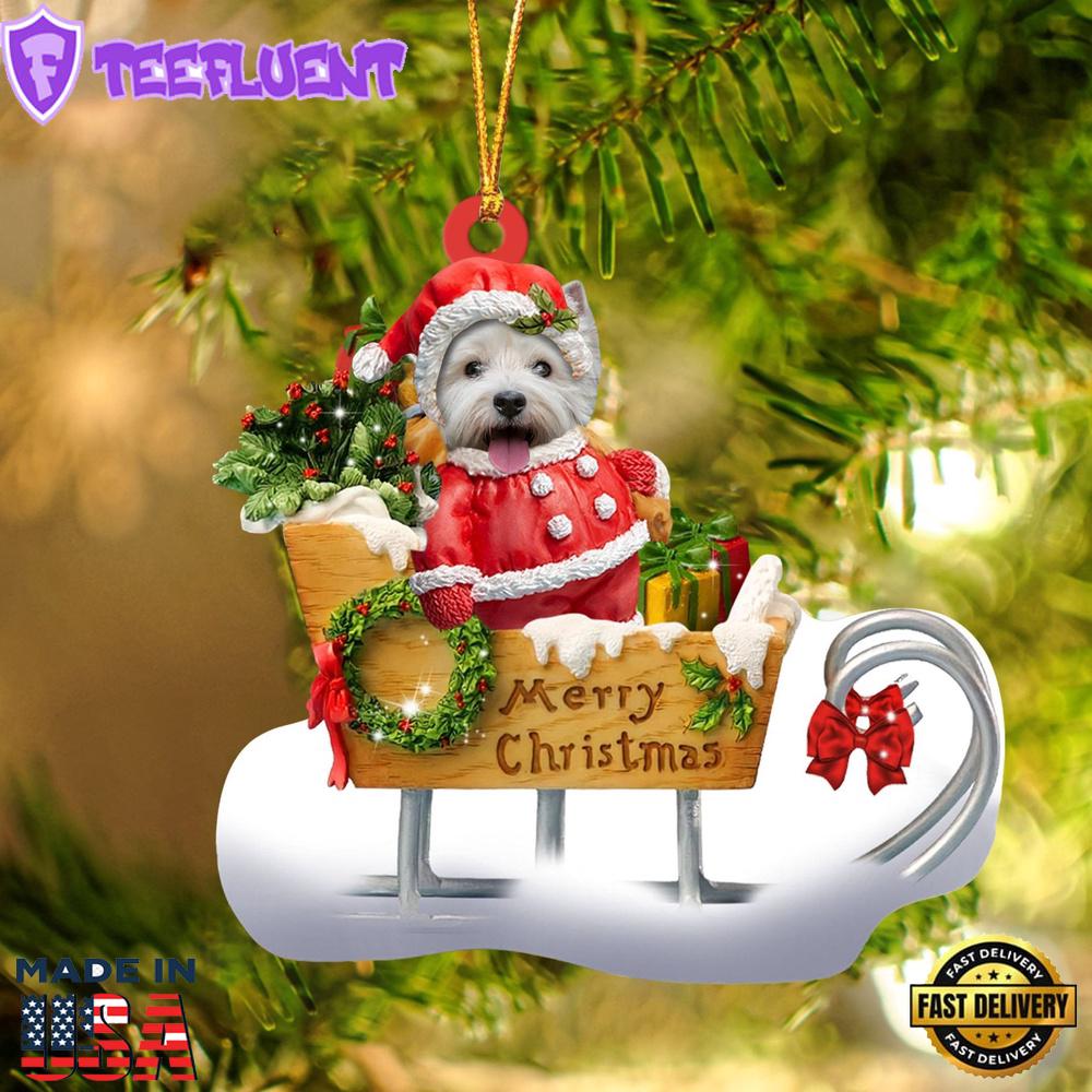 West Highland White Terrier Merry Christmas Ornament, Gift For Christmas