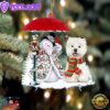 West Highland White Terrier With Snowman Christmas Ornament, Gift For Christmas
