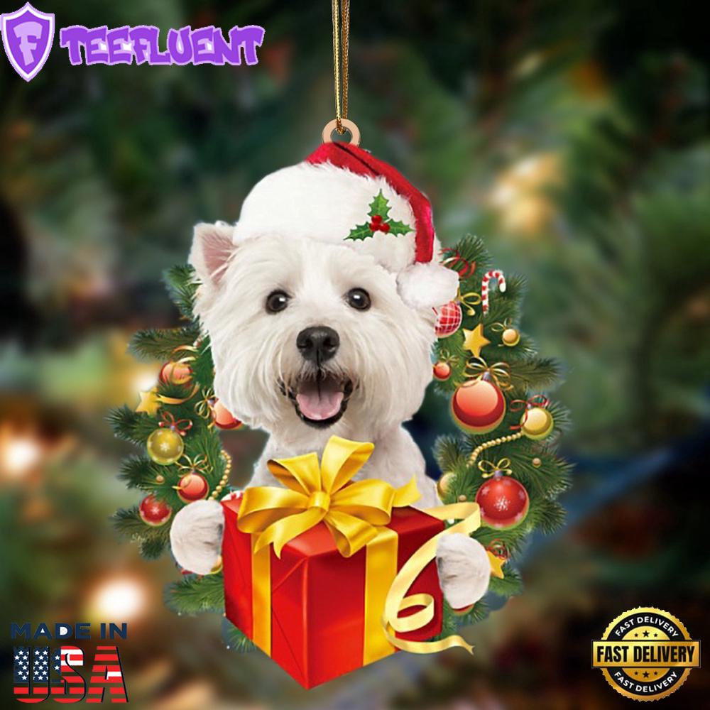 West Highland White Terrier-Dogs Give Gifts Hanging Ornament, Gift For Christmas