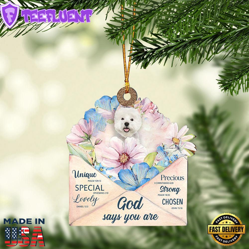 West-Highland-White-Terrier God Says You Ornament, Gift For Christmas