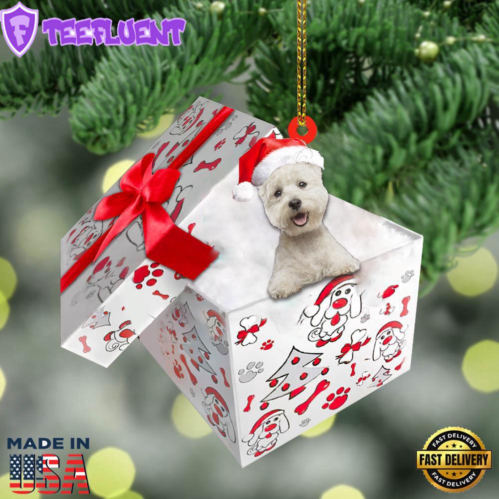West-Highland-White-Terrier In Gift Box Christmas Ornament, Gift For Christmas