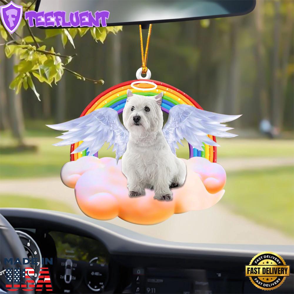 West-Highland-White-Terrier With Angel Wings Memorial Ornament, Gift For Christmas