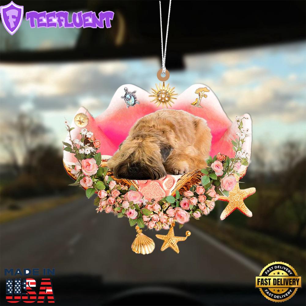 Wheaten Terrier Sleeping In The Seashell Ornament, Gift For Christmas
