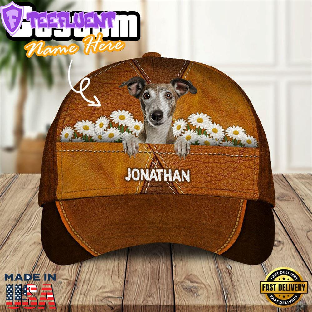 Whippet Dog Daisy Flower Garden 3D Cap
