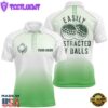 White And Green Mens Golf Polo Shirts Custom Easily Distracted By Balls Funny Golf Tops