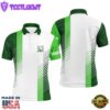 White And Green Mens Golf Polo Shirts Custom Golf Ball Shirt