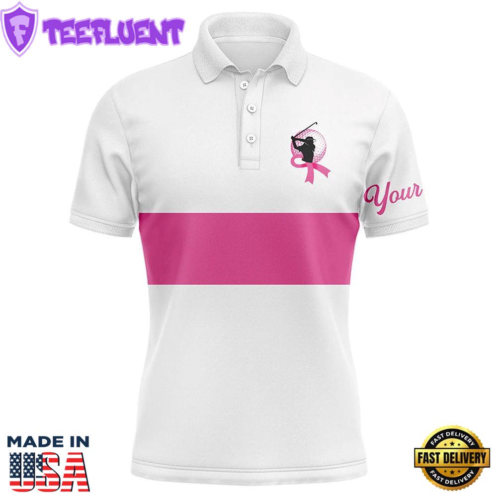 White And Pink Breast Cancer Awareness Custom Mens Pink Ribbon