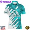 White And Turquoise Camo Golf Clubs Mens Golf Polo Shirt Custom Addicted Golf Tops