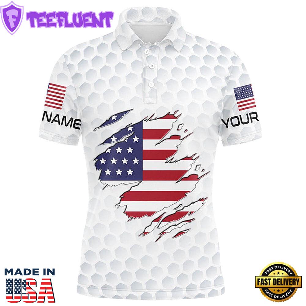 White Golf Ball Skin American Flag Custom Patriotic Mens Unique Patriot Golf Gifts